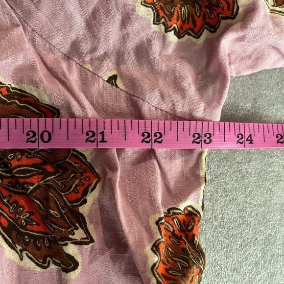 [L] Knox Rose Pink Floral Striped Short Sleeve Boho Peasant Shift Dress - Picture 7 of 9